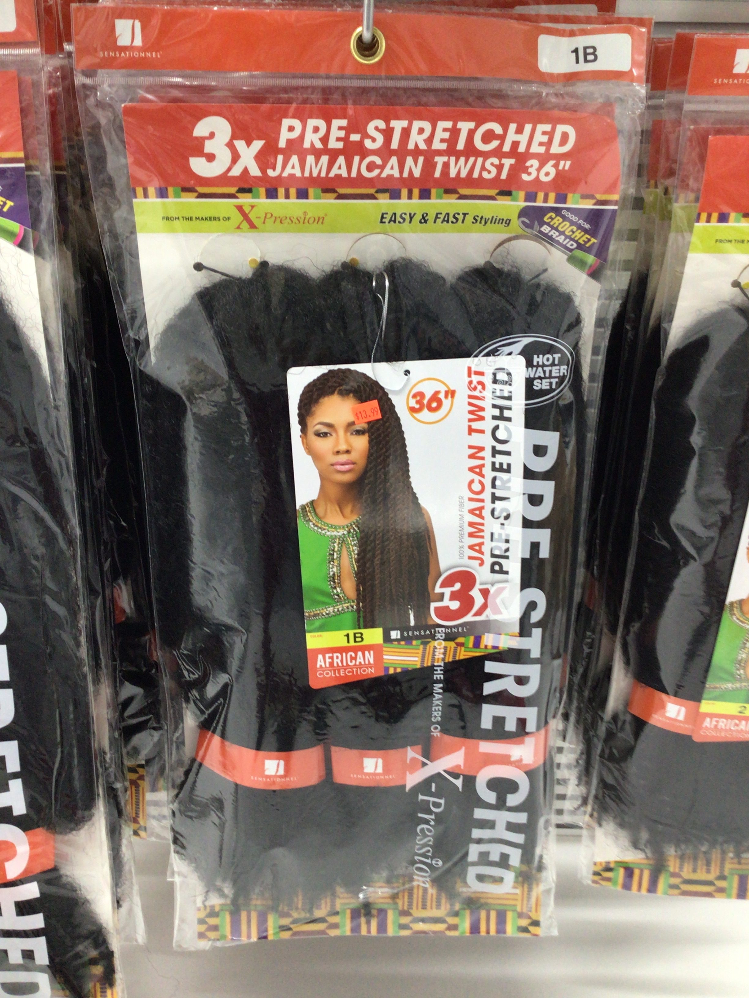 3x pre-stretch (Jamaican twist 36”)